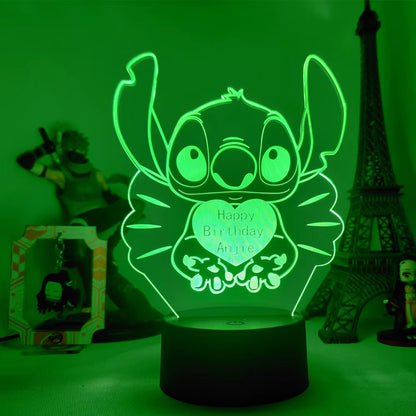 Lilo & Stitch 3D LED Night Light - 16 Colors Touch Control Lamp