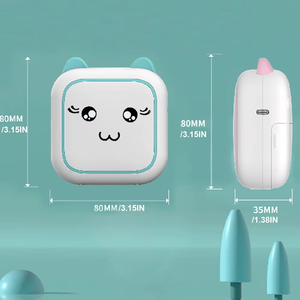 Mini Portable Thermal Printer - Wireless Photo and Label Printer for Kids