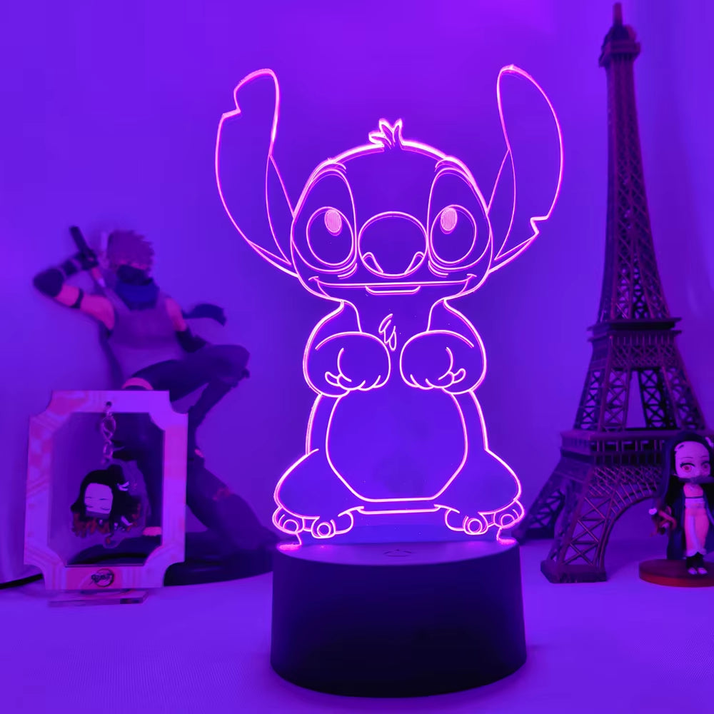 Lilo & Stitch 3D LED Night Light - 16 Colors Touch Control Lamp