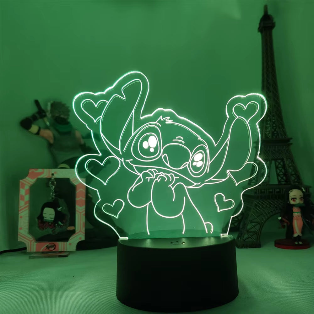 Lilo & Stitch 3D LED Night Light - 16 Colors Touch Control Lamp