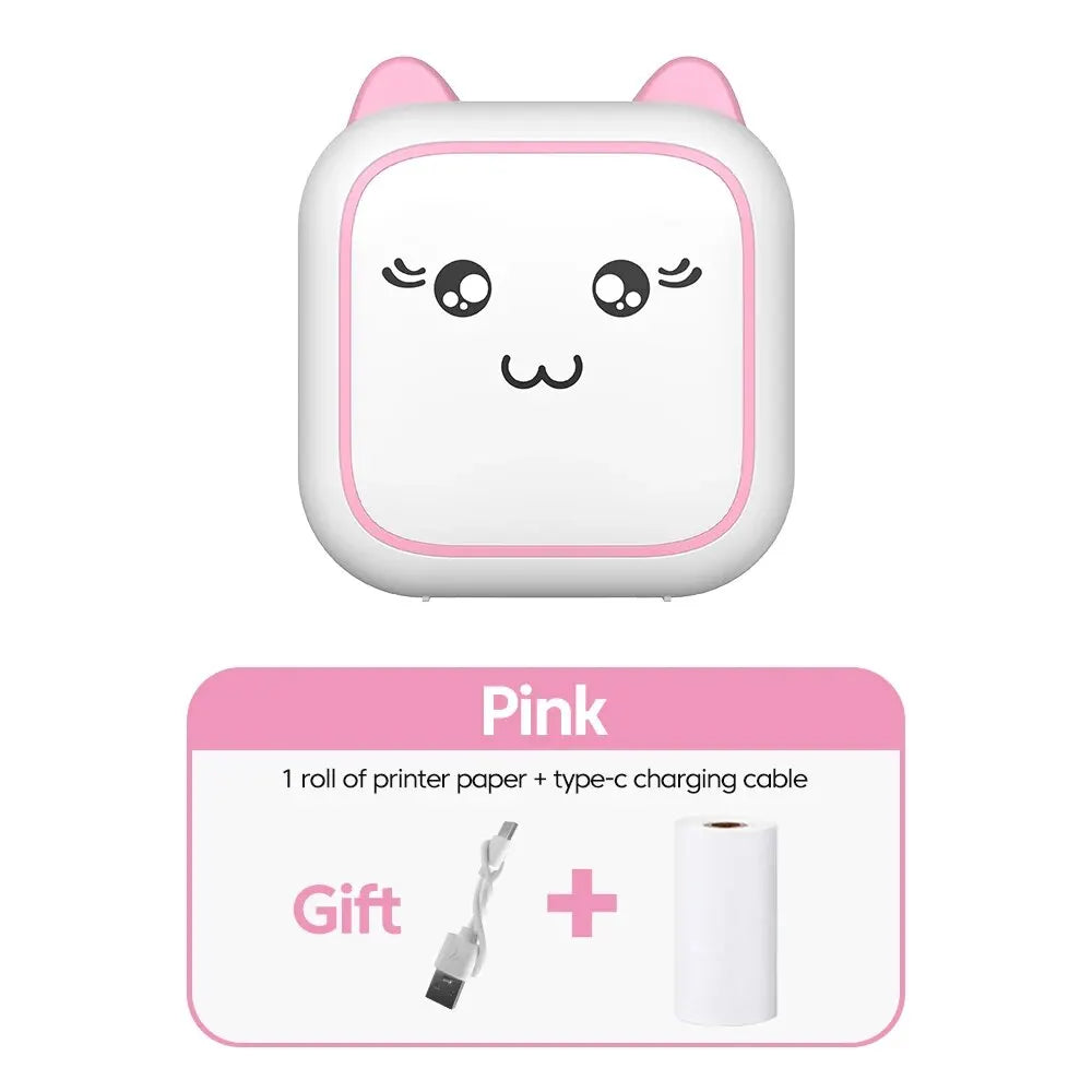 Mini Portable Thermal Printer - Wireless Photo and Label Printer for Kids