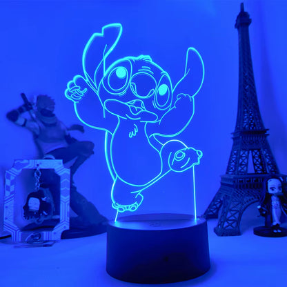 Lilo & Stitch 3D LED Night Light - 16 Colors Touch Control Lamp