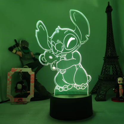 Lilo & Stitch 3D LED Night Light - 16 Colors Touch Control Lamp