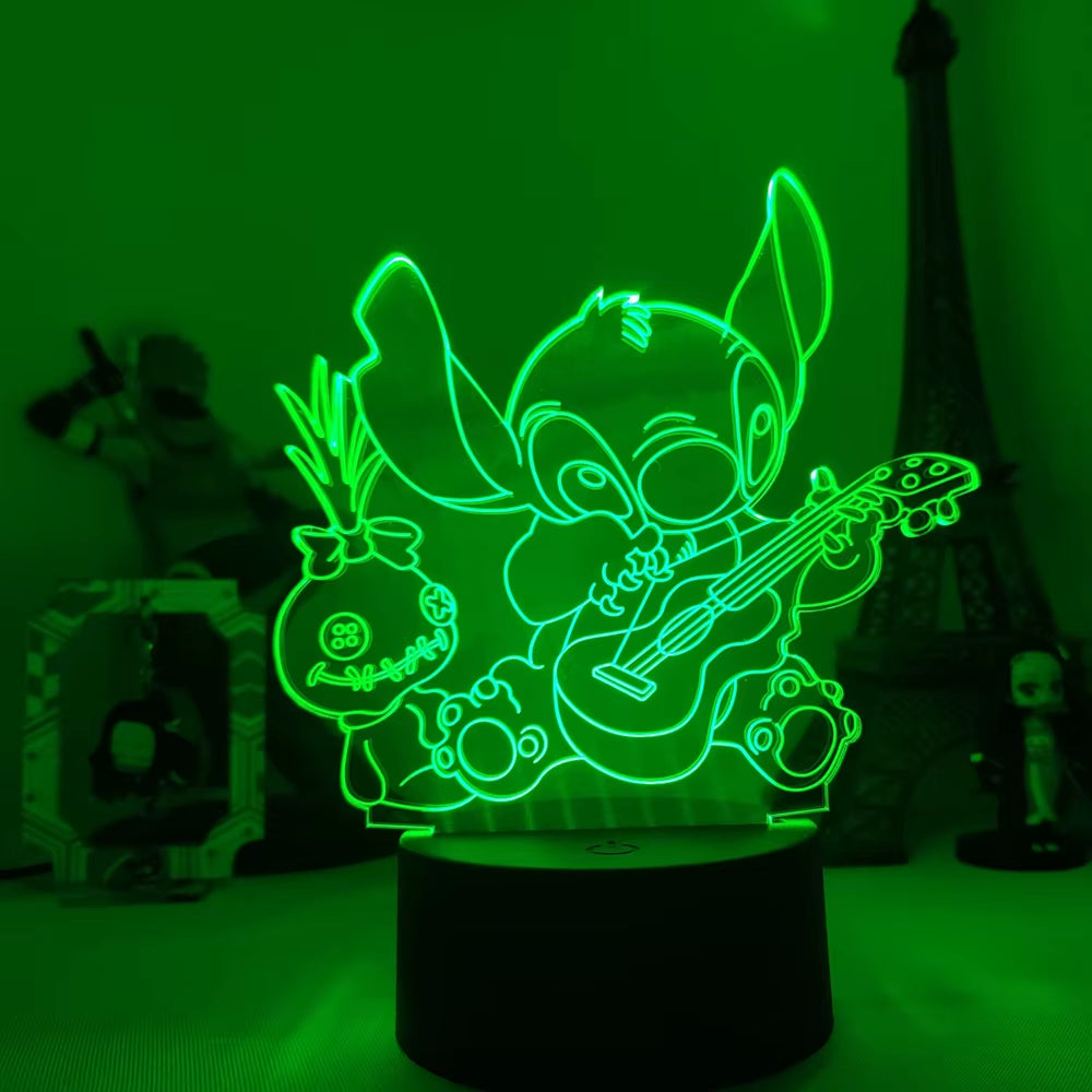 Lilo & Stitch 3D LED Night Light - 16 Colors Touch Control Lamp