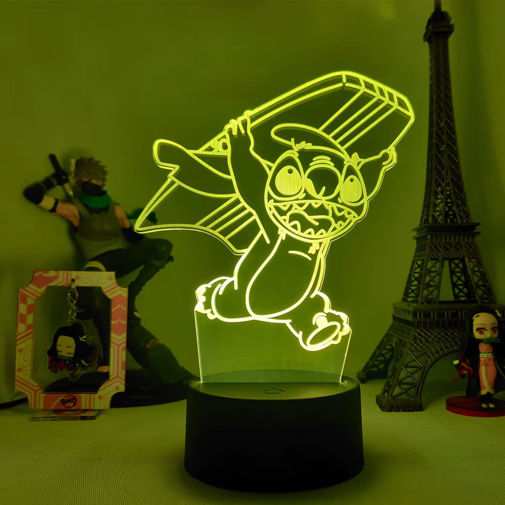 Lilo & Stitch 3D LED Night Light - 16 Colors Touch Control Lamp