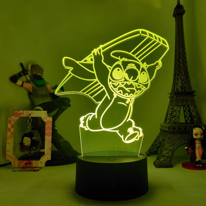 Lilo & Stitch 3D LED Night Light - 16 Colors Touch Control Lamp