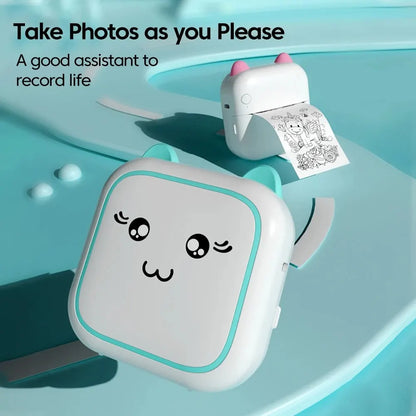 Mini Portable Thermal Printer - Wireless Photo and Label Printer for Kids