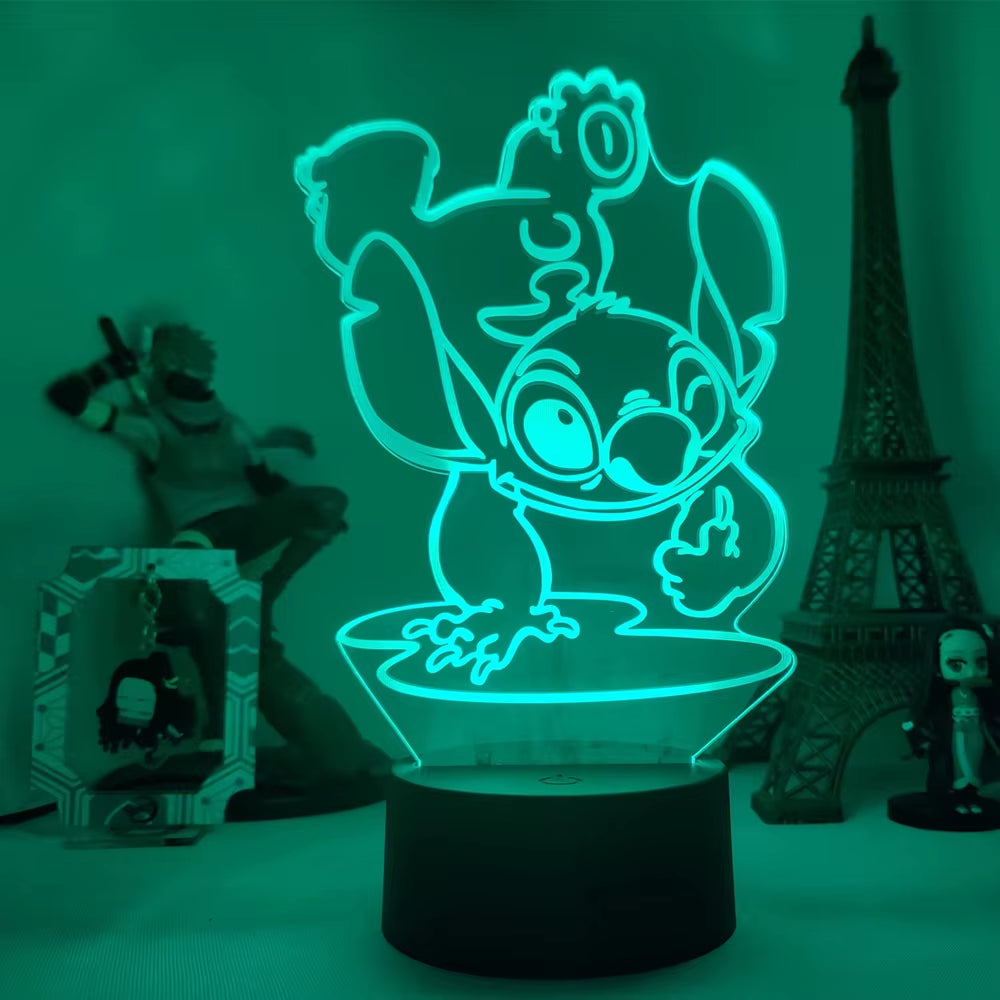 Lilo & Stitch 3D LED Night Light - 16 Colors Touch Control Lamp