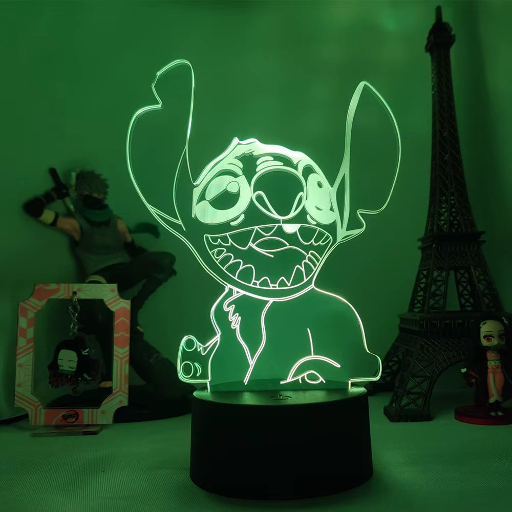 Lilo & Stitch 3D LED Night Light - 16 Colors Touch Control Lamp