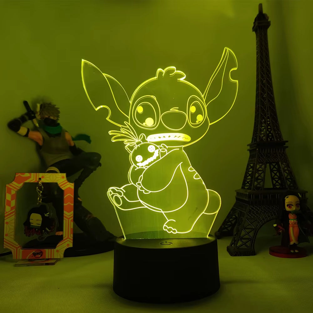 Lilo & Stitch 3D LED Night Light - 16 Colors Touch Control Lamp