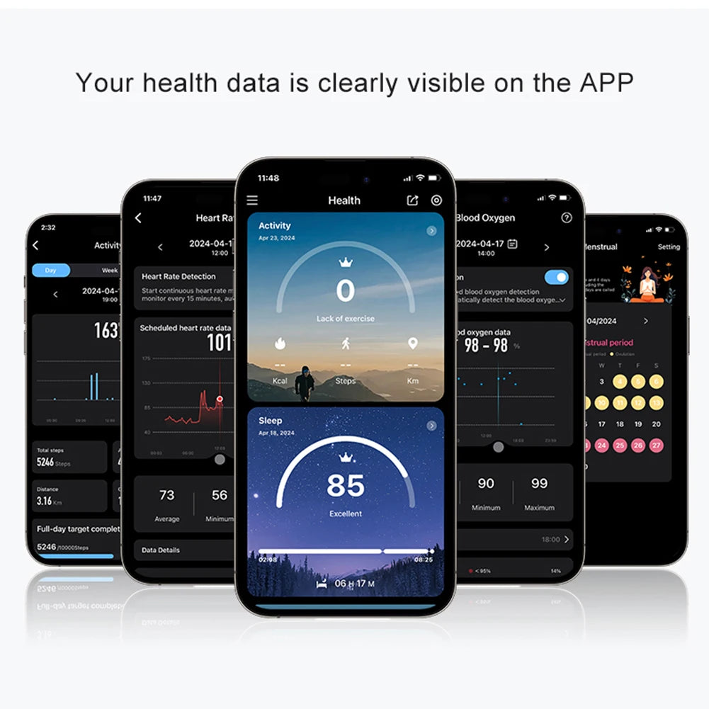 Smart Health Ring - Waterproof Activity Tracker with Heart Rate and Blood Oxygen Monitor