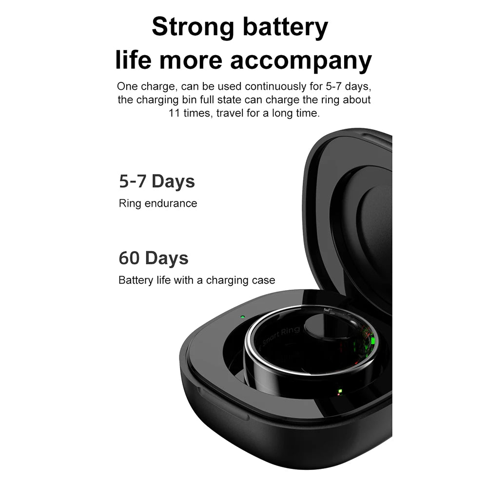 Smart Health Ring - Waterproof Activity Tracker with Heart Rate and Blood Oxygen Monitor
