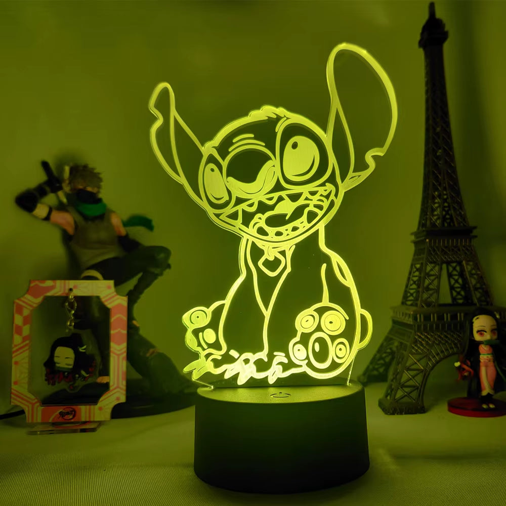 Lilo & Stitch 3D LED Night Light - 16 Colors Touch Control Lamp