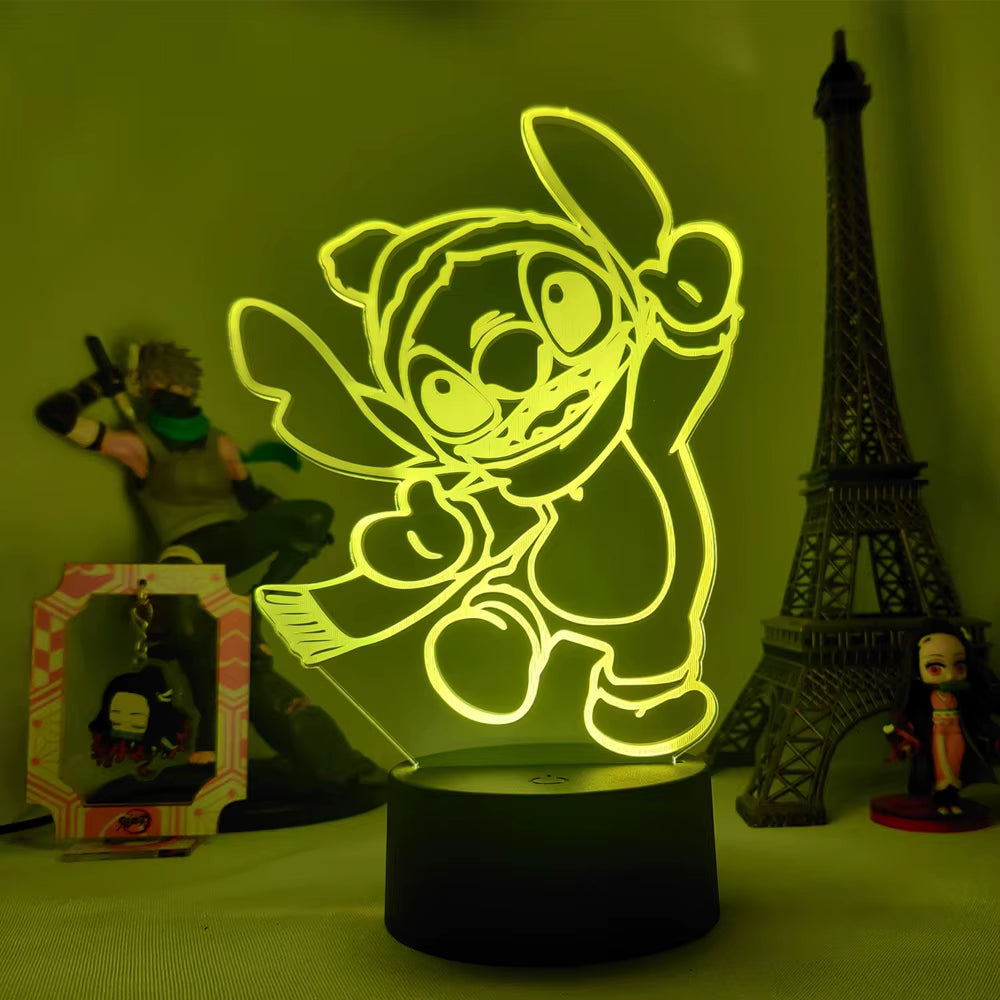 Lilo & Stitch 3D LED Night Light - 16 Colors Touch Control Lamp